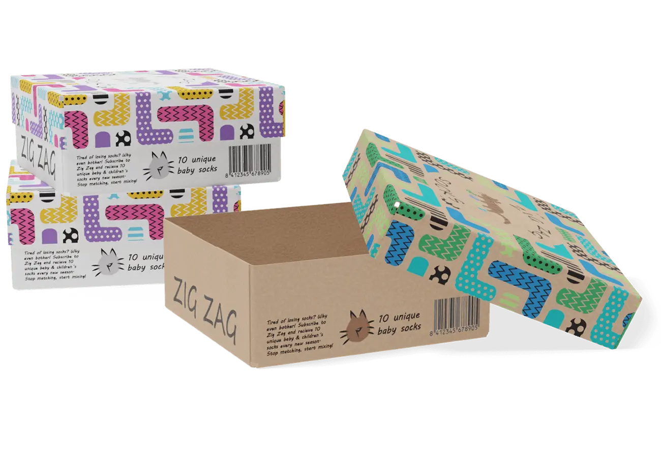 Box med lock och botten med eget tryck & design - Enklapack.se